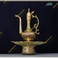 خرید آنلاین، آفتابه لگن با قلمزنی اعلاء، طرح اسلیمی، با روکش کوره ای وثبات رنگ، آنتیک و چشم گیر، زیر قیمت بازار | چترزندگی